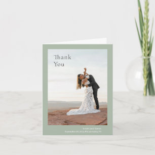 Carte De Remerciements Style Sage Green Mariage moderne