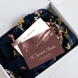Carte De Remerciements Stylish Bronze Special Thanks Business Gift Card
