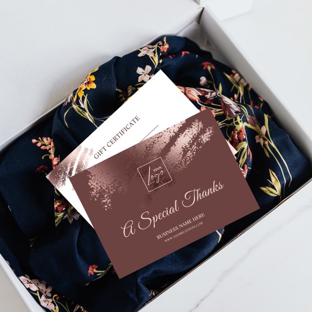 Carte De Remerciements Stylish Bronze Special Thanks Business Gift Card (Stylish Bronze Special Thanks Business Gift Certificate Card)