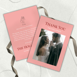 Carte De Remerciements Stylish Contemporary Pink Flat Thank You Card