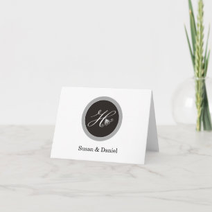 Carte De Remerciements Stylish - H - Monogramme
