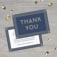 Stylish Marine Blue & Gold Frame Classic Typograph