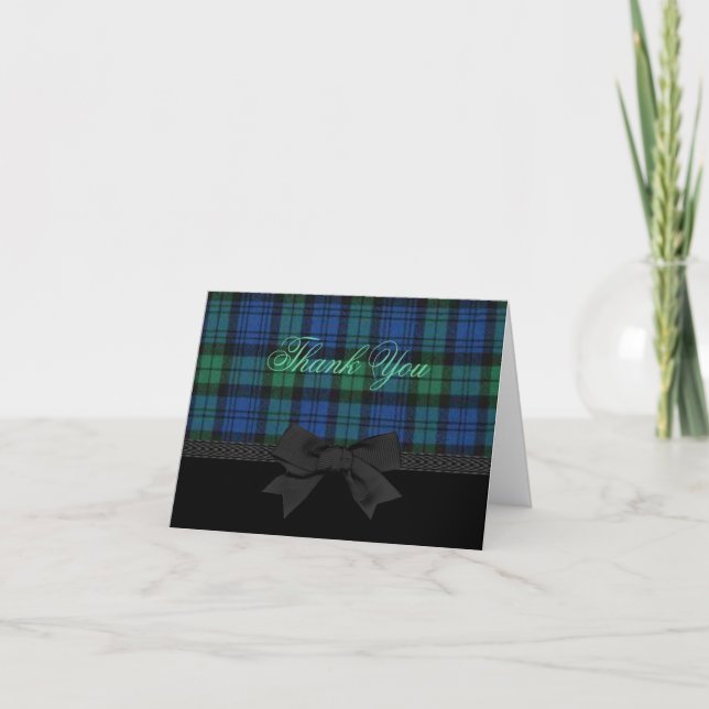 Carte De Remerciements Stylish Plaid Thank (Devant)