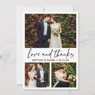 Carte De Remerciements Stylo d'encre de calligraphie moderne 3 Mariage ph