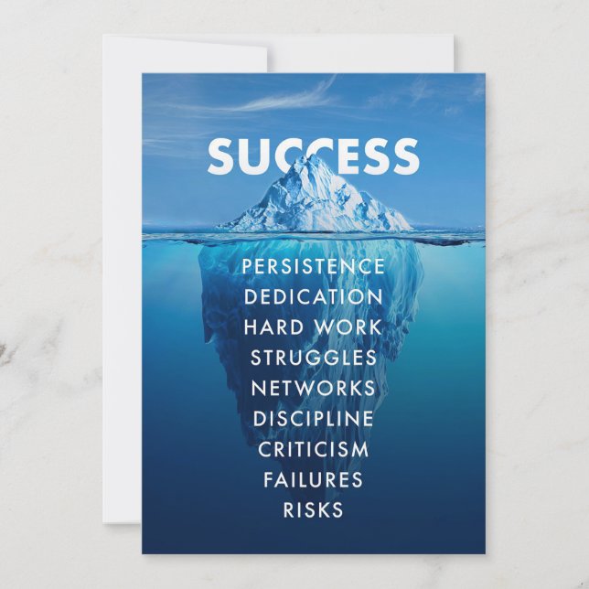 Carte De Remerciements Success Iceberg Hard Work (Devant)