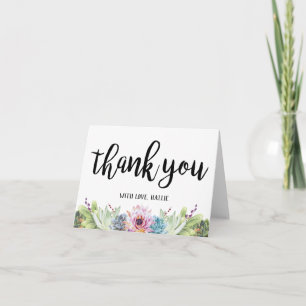 Carte de remerciements succulent