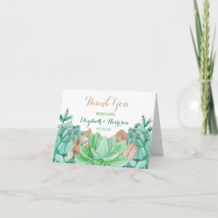Carte De Remerciements Succulent Bouquet Mariage botanique