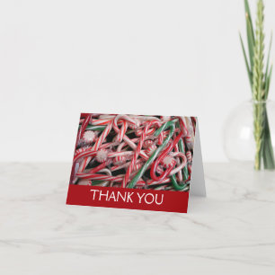 Carte De Remerciements Sucres de canne et menthe de Noël