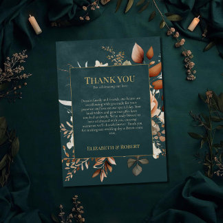 Carte De Remerciements Summer Forest Witch Teal Thank You Card