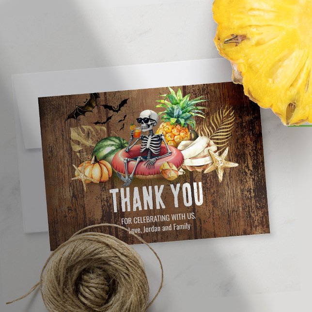 Carte De Remerciements Summerween Birthday Party Summer and Halloween (Créateur téléchargé)