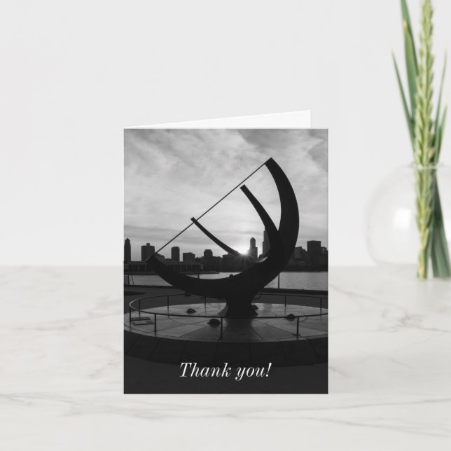 Carte de remerciements Sundial Sunset Gris (Devant)