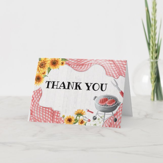 Carte De Remerciements Sunflower Baby Q Baby Shower (Devant)