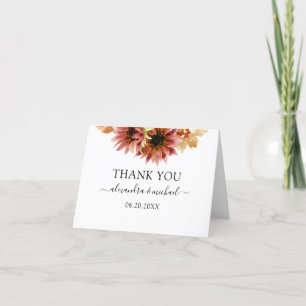 Carte De Remerciements Sunflower Bourgogne Pays Aquarelle Mariage