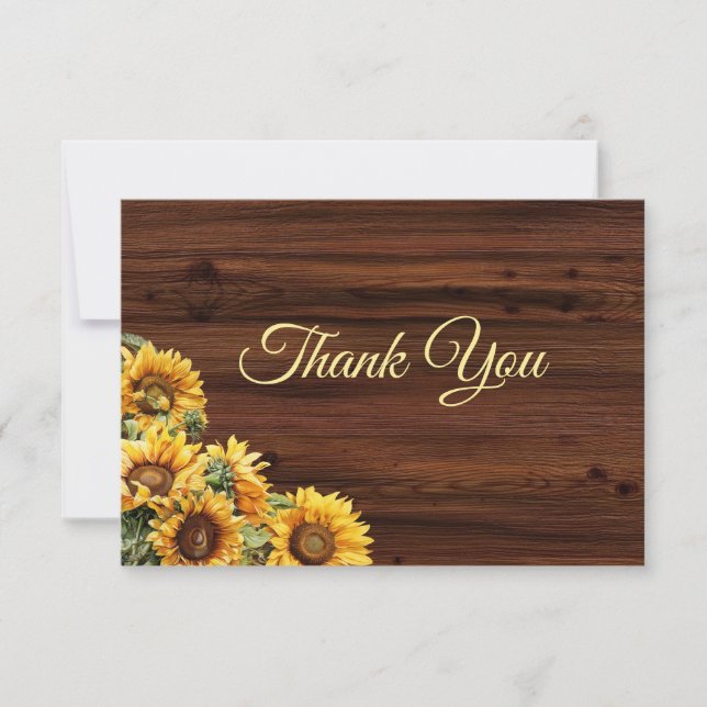 Carte de remerciements Sunflower or (Devant)
