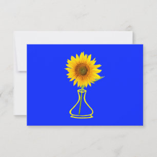 Carte De Remerciements Sunflower Power Sunflower et Vase