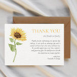 Carte De Remerciements Sunflower Rustic Grange Mariage d'été<br><div class="desc">🌻 ✨ Semences de Gratitude : Tournesol Inspiré Merci Cartes! ✨ 🌻 Express votre appréciation sincère avec nos Cartes de Remerciements inspirées du tournesol, avec le même design captivant qui associe charme intemporel et élégance moderne. Ces cartes servent de toile éclatante pour exprimer votre gratitude, insufflant à chaque note la...</div>