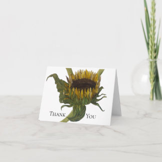 Carte De Remerciements Sunflower Watercolor Thank You Card