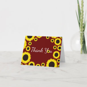 Carte De Remerciements Sunflowers Country Graduation Party