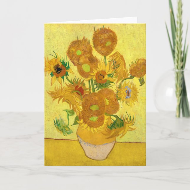 Carte De Remerciements Sunflowers par Vincent van Gogh (Devant)