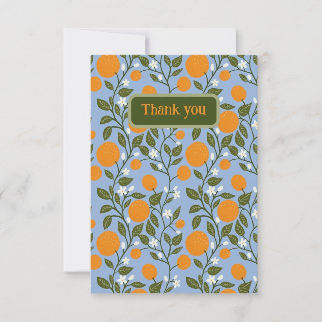 Carte De Remerciements Sunny Citrus Oranges Grosse Motif (Devant)