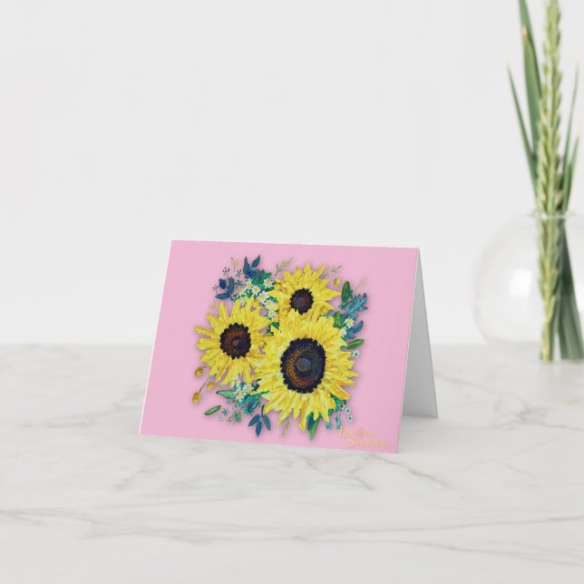 Carte De Remerciements "Sunny Day" Thank-you Card Pink  (Devant)