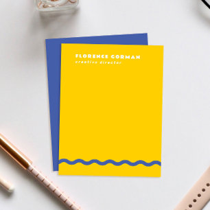 Carte De Remerciements Sunny Jaune et Violet Bleu Frame Wavy Personnel