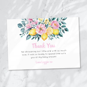 Carte De Remerciements Sunshine Fun et Lemonade Floral Baby shower
