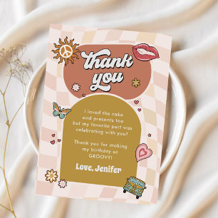 Carte De Remerciements Super Daisy Retro 1er anniversaire
