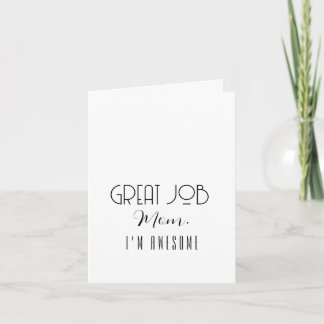 Carte De Remerciements Super Job Maman Je suis génial Minimaliste Art Déc