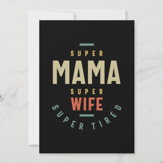 Carte De Remerciements Super Mama Super Femme - Mère Cadeau (Devant)