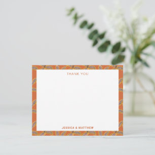 Carte De Remerciements Super palmiers tropicaux brûlés Orange Mariage