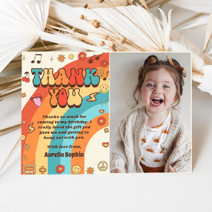 Carte De Remerciements Super Retro Arc-en-ciel photo