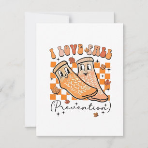Carte De Remerciements Super Retro I Love Fall Prevention Drôle