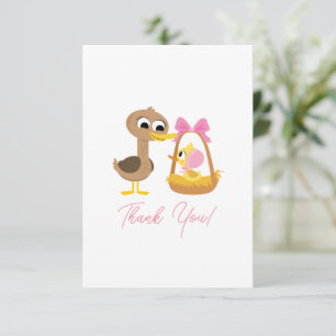 Carte De Remerciements Super Simple   5 Petits Canards Fille Baby Shower