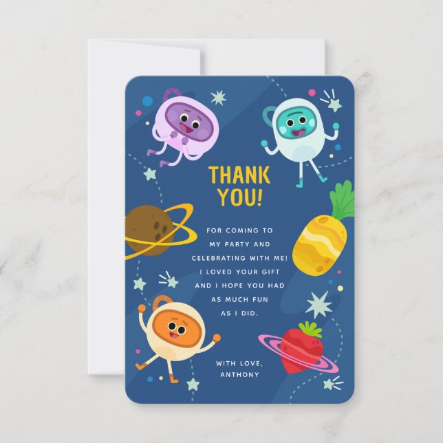 Carte De Remerciements Super Simple | Bumble Numbs Anniversaire Spatial (Devant)