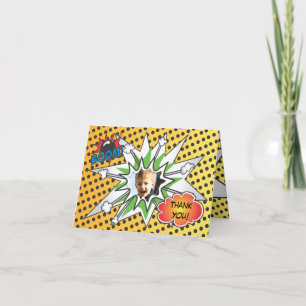 Carte de remerciements Superhero du livre de bande