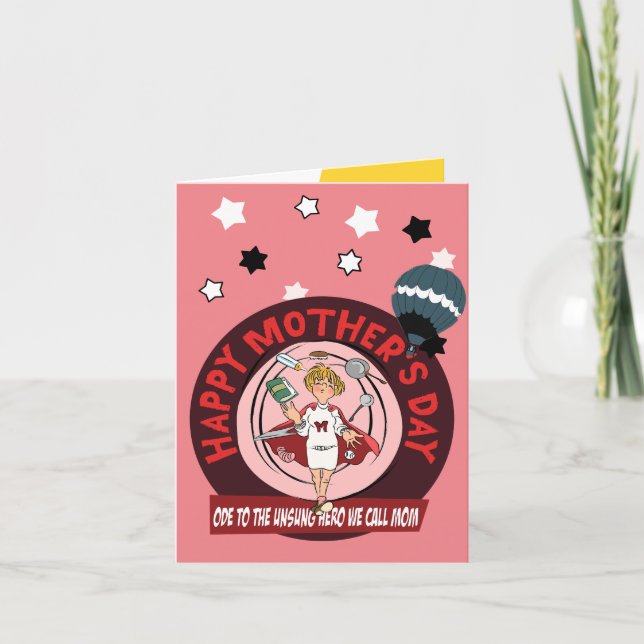 Carte De Remerciements Supermom Juggler : Bonne fête des mères ! (Devant)