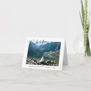 Carte De Remerciements Superposition de photo de script Couple de mariage