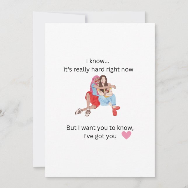 Carte De Remerciements Support de l'ami à l'ami dans les temps difficiles (Devant)