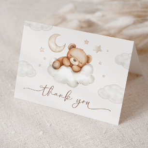 Carte De Remerciements Sur Cloud Neuf Baby shower d'ours neutres en peluc