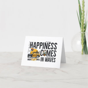 Carte De Remerciements Surf Van Beach Citer Le Bonheur arrive en Vagues