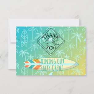 Carte de remerciements surfeur