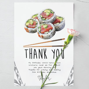 Carte De Remerciements Sushi Moderne Adulte Anniversaire