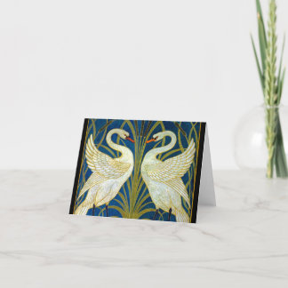 Carte De Remerciements Swans Art Déco