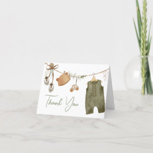 Carte De Remerciements Sweet Baby Boy Boho Vêtements Baby shower