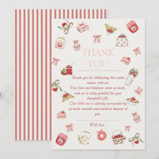 Carte De Remerciements Sweet Cherry Dessert Watercolor Baby Shower