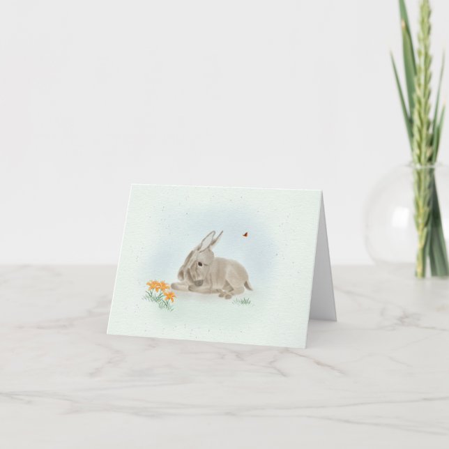 Carte De Remerciements Sweet Donkey and Wildflowers Small Greeting Card  (Devant)