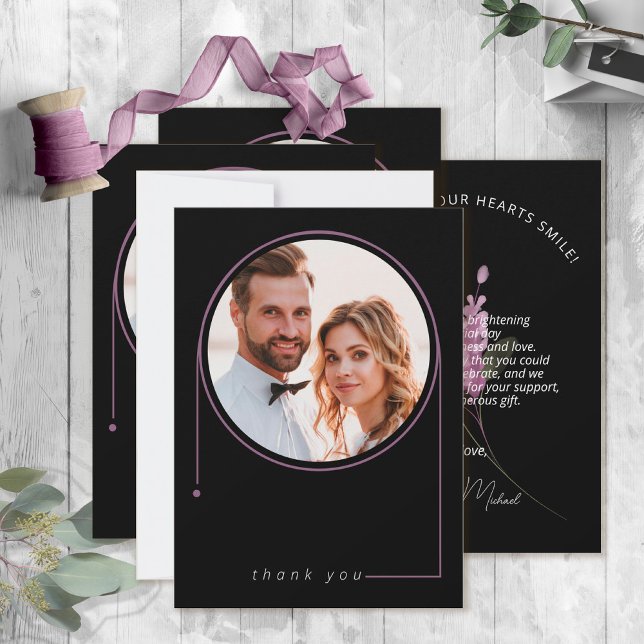 Carte De Remerciements Sweet Floral Arch Mariage Lilac ID998 (Créateur téléchargé)