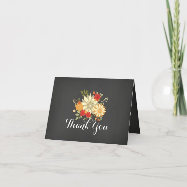 Carte De Remerciements Sweet Floral Chalkboard Thank You Card (Devant)