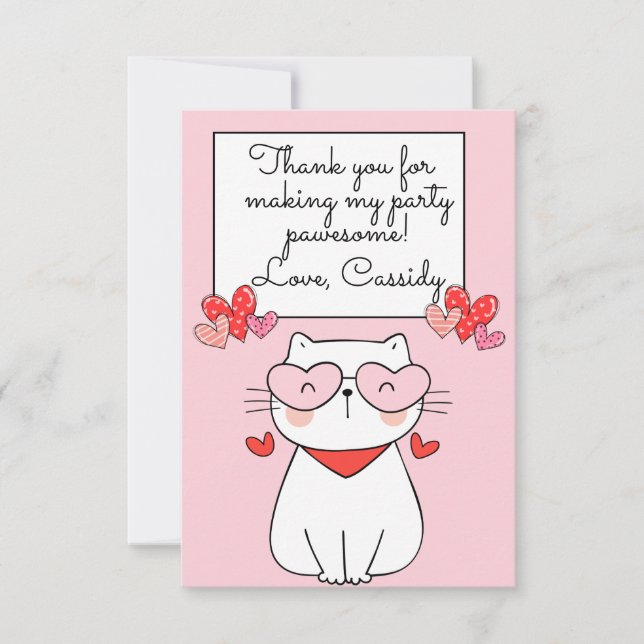 Carte De Remerciements Sweet Hearts Kitten, Are You Kitten Me Anniversair (Devant)